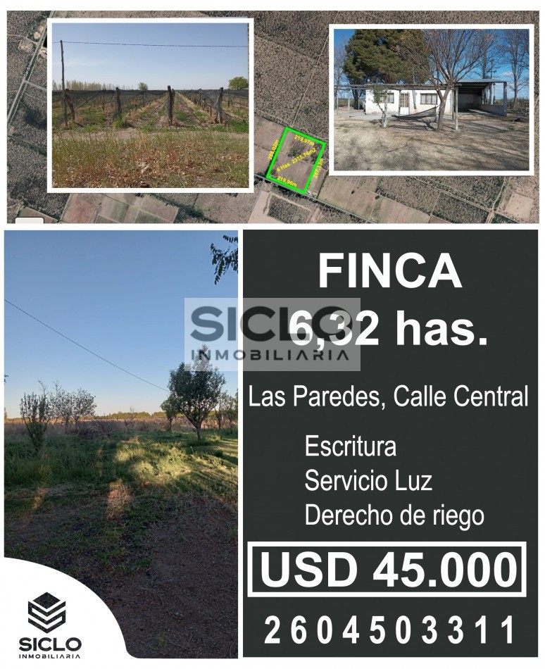 PROPIEDAD RURAL DE 6,32Has.